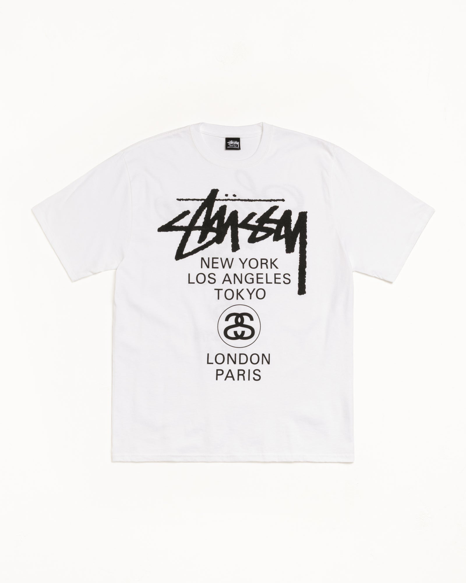 Stussy 世界巡迴 白色 短袖