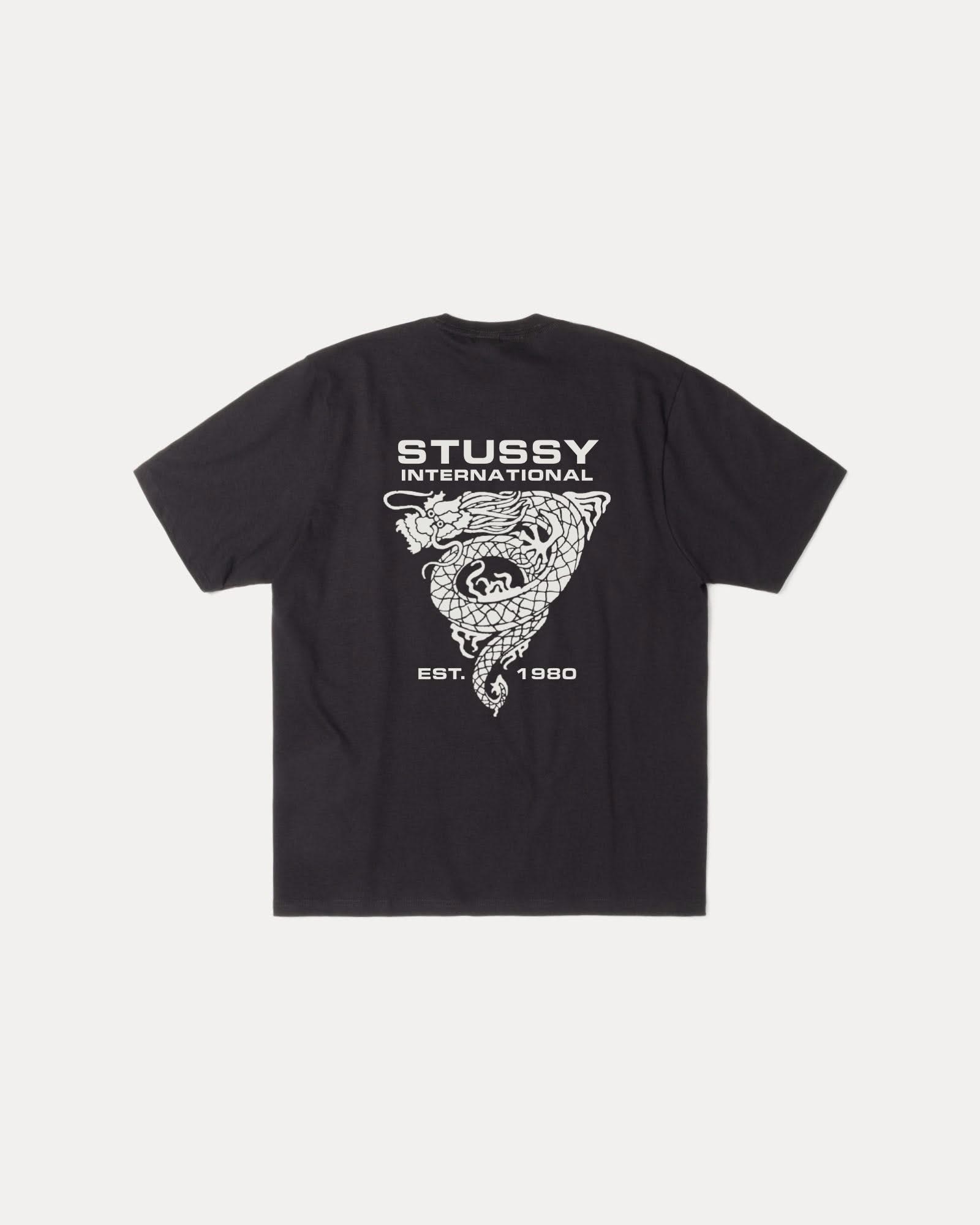 Stussy 三角盤龍 黑色 短袖