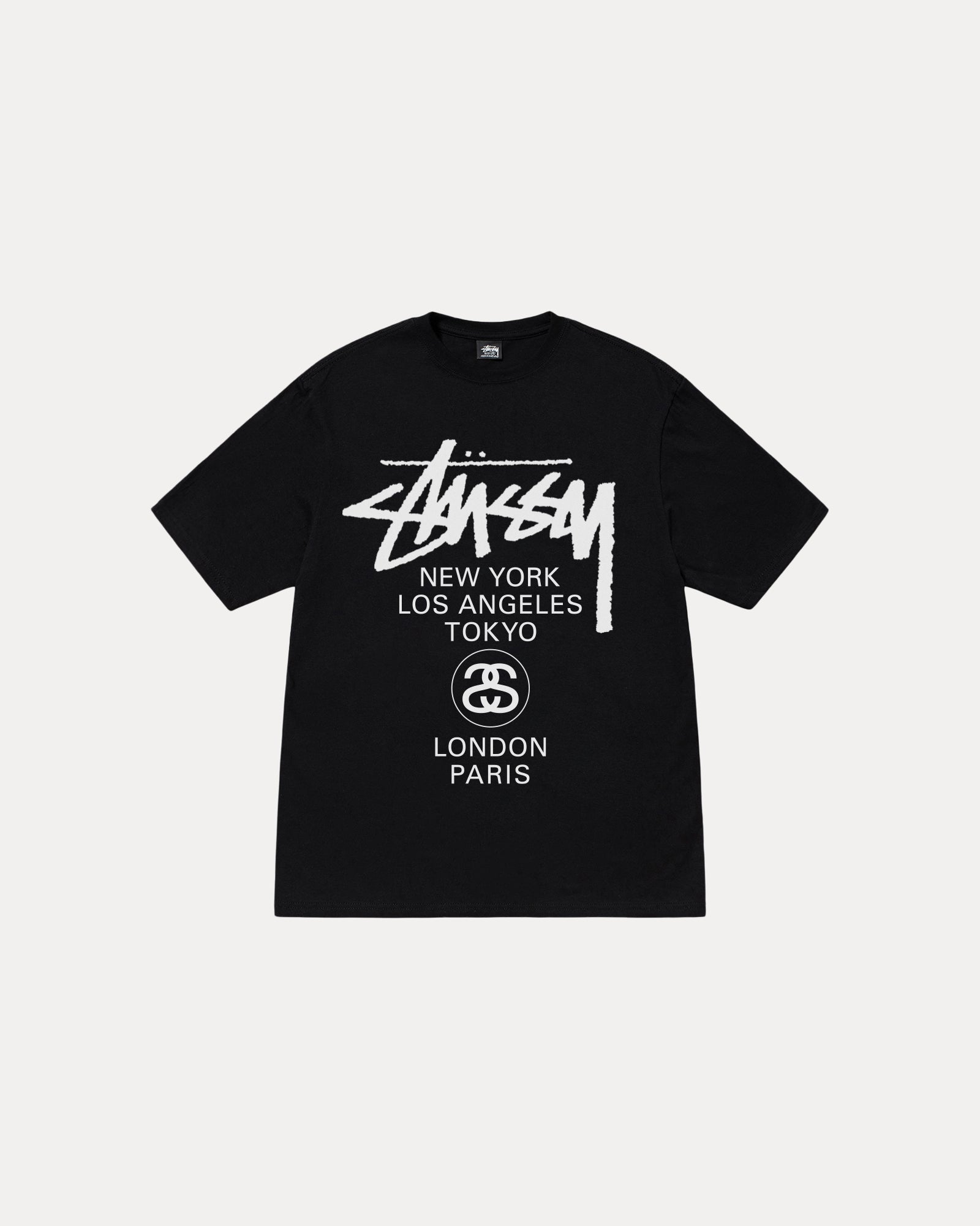 Stussy 世界巡迴 黑 短袖
