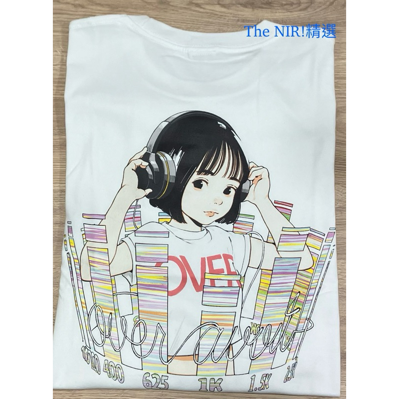 Over Print 耳機女孩 背後大圖 白色 短T T恤 T-Shirt