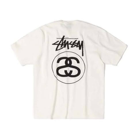Stussy 連結S 經典Logo 白色 短T