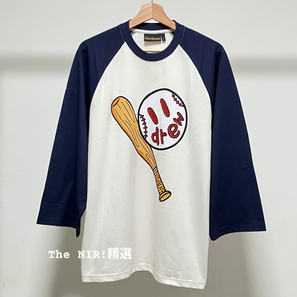 Drew House 長袖 T恤 T-shirt 棒球 笑臉 Magnolia Navy
