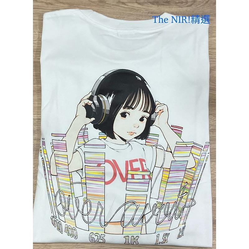 Over Print 耳機女孩 背後大圖 白色 短T T恤 T-Shirt