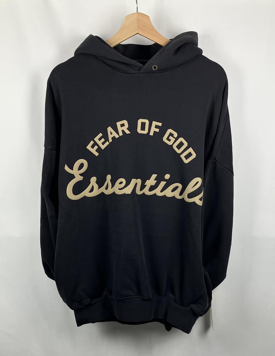 Essentials 26SS 弧狀 簽名字體 復古黑 帽T